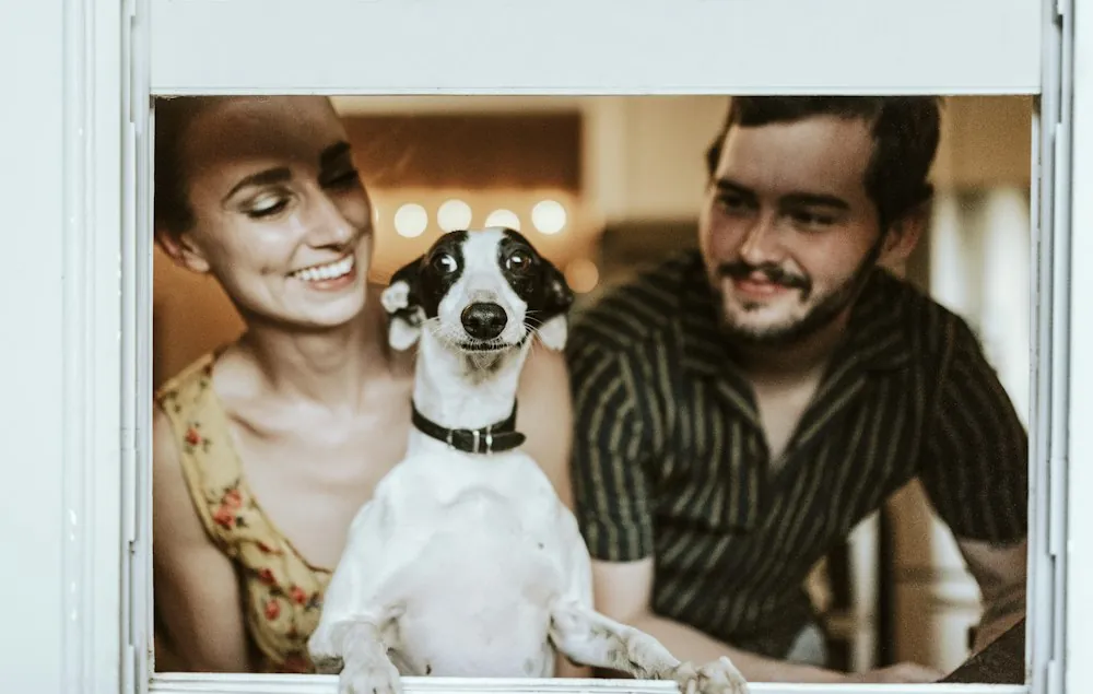 A family with their dog